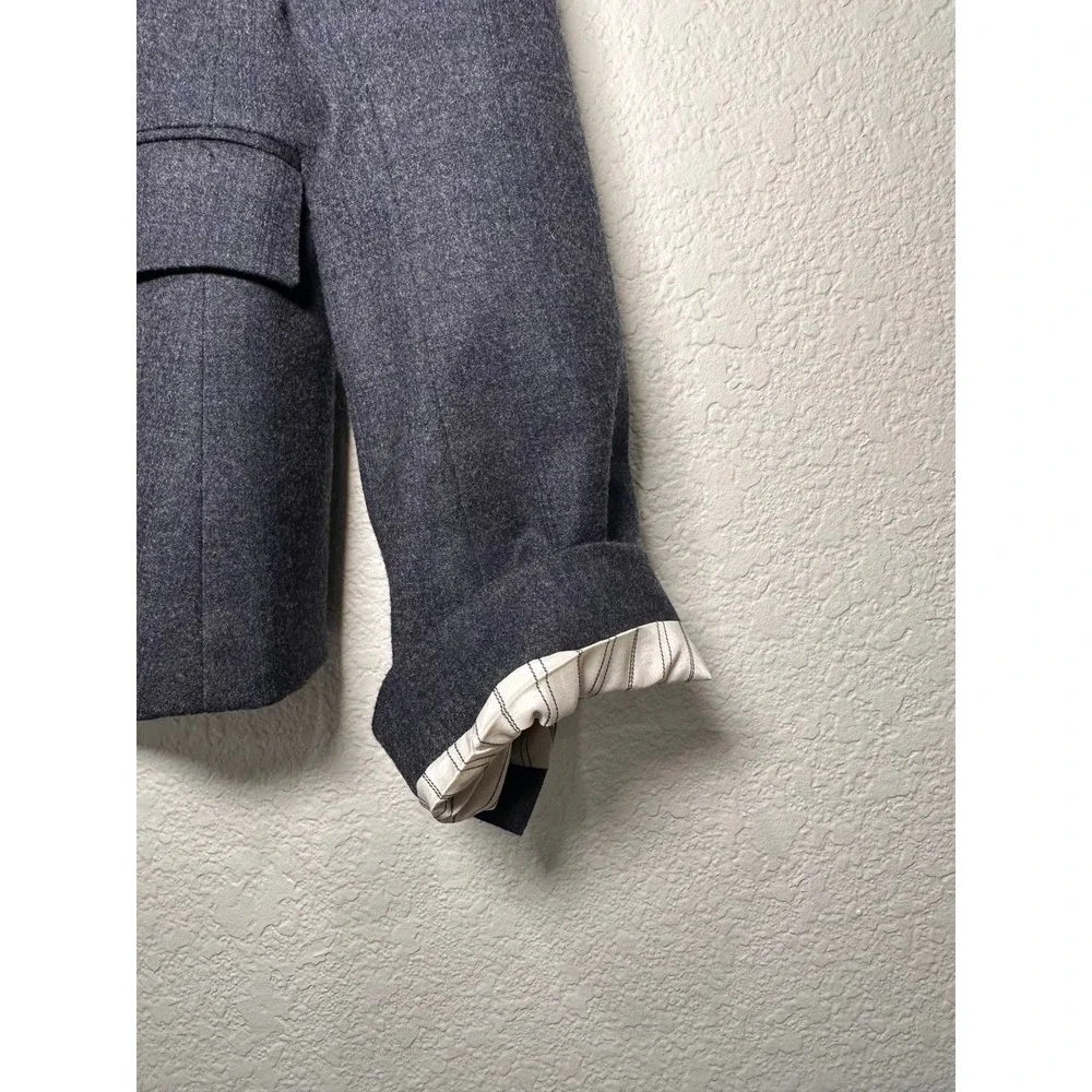Theory Women's Charcoal Gray‎ Wool Blend Blazer Suit Jacket Size 10